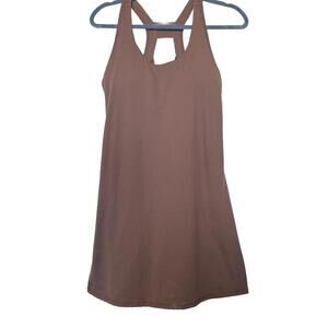 Nude Brownish Workout Dress, shorts under dress with pockets